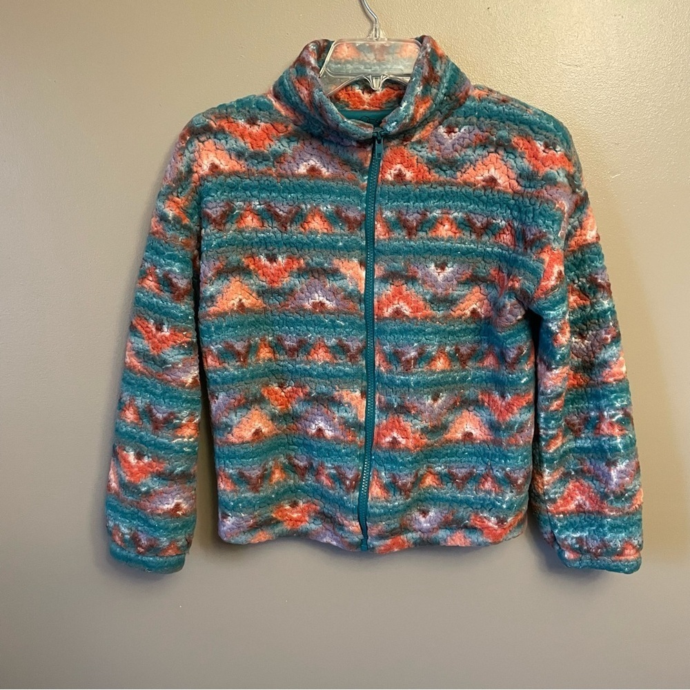 ART CLASS Girls size 10/12 Aztec Sherpa Jacket Coat colorful